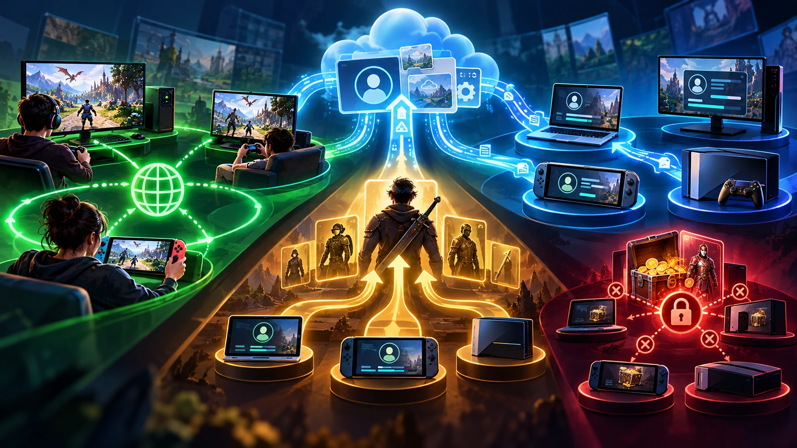 لماذا تعمل Cross-Play لكن لا تنتقل ألعابك ومشترياتك؟ الفرق بين Cross-Save وCross-Progression